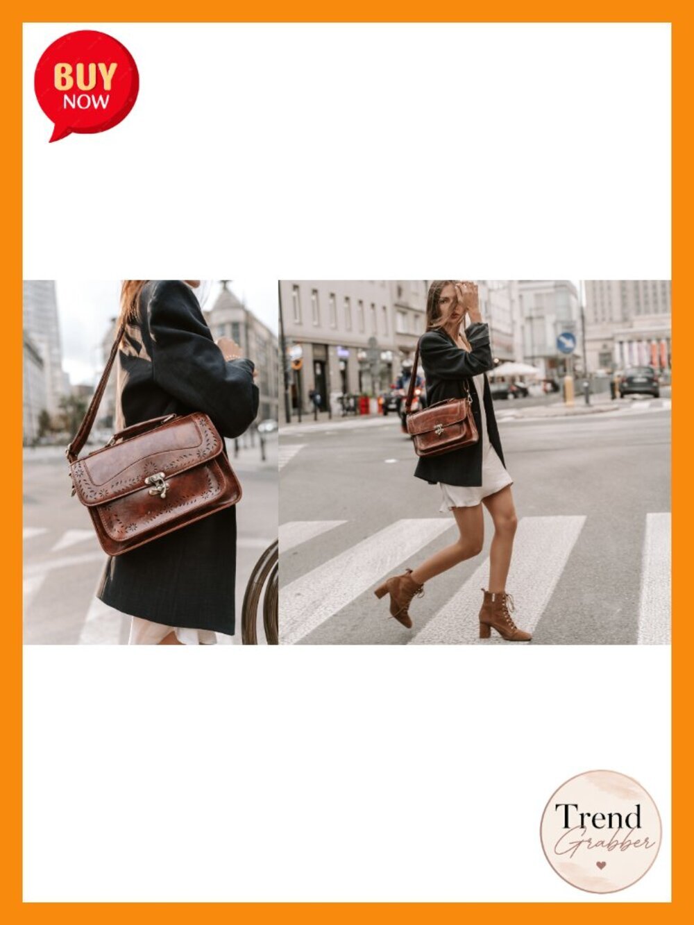 PU Leather Satchel Purse Small Crossbody Messenger Bag Work - Picture 6 of 6